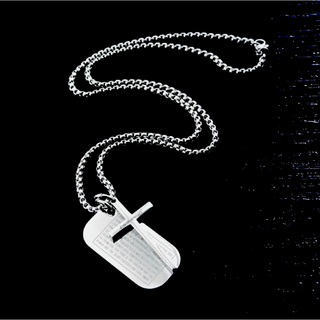 【Rk019】ネックレス　アクセサリー 　メンズ 　シルバー　プレート　クロス(ネックレス)