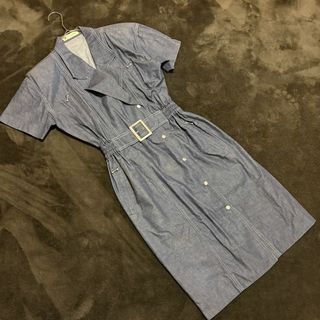 【Courreges】半袖デニムワンピース/綿100%/デニムカラー - メルカ(ジューサー/ミキサー)