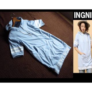 イング(INGNI)の新品★INGNIイング★裾ロゴ半袖パーカー/チュニック(パーカー)