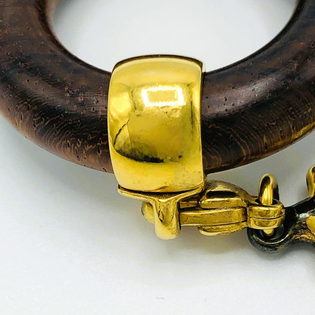 HERMES エルメス スカーフリング スターチャーム ウッド ゴールド