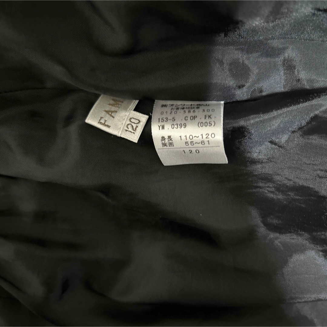 anyFAM(エニィファム)の【美品】anyFAM シフォンワンピース120cm ドット柄　黒　レース　リボン キッズ/ベビー/マタニティのキッズ服女の子用(90cm~)(ワンピース)の商品写真