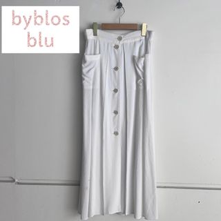 ビブロス(BYBLOS)のbyblos blu ビブロスブルー ロングスカート イタリア製 42 B(ロングスカート)