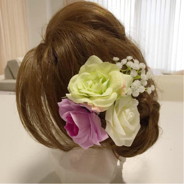 髪飾り ウェディング カクテルドレス 結婚式 卒業式 成人式 着物 パーティー ハンドメイドのアクセサリー(ヘアアクセサリー)の商品写真