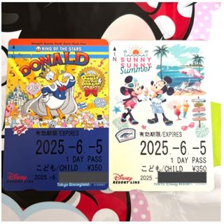 ディズニー　リゾートライン　フリーきっぷ　2枚　期限切れ(キャラクターグッズ)
