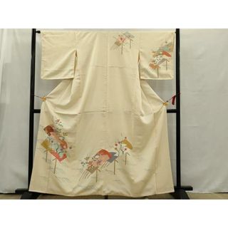 平和屋着物■訪問着　友禅　風景花文　金彩　正絹　逸品　AAAU3728gw(着物)