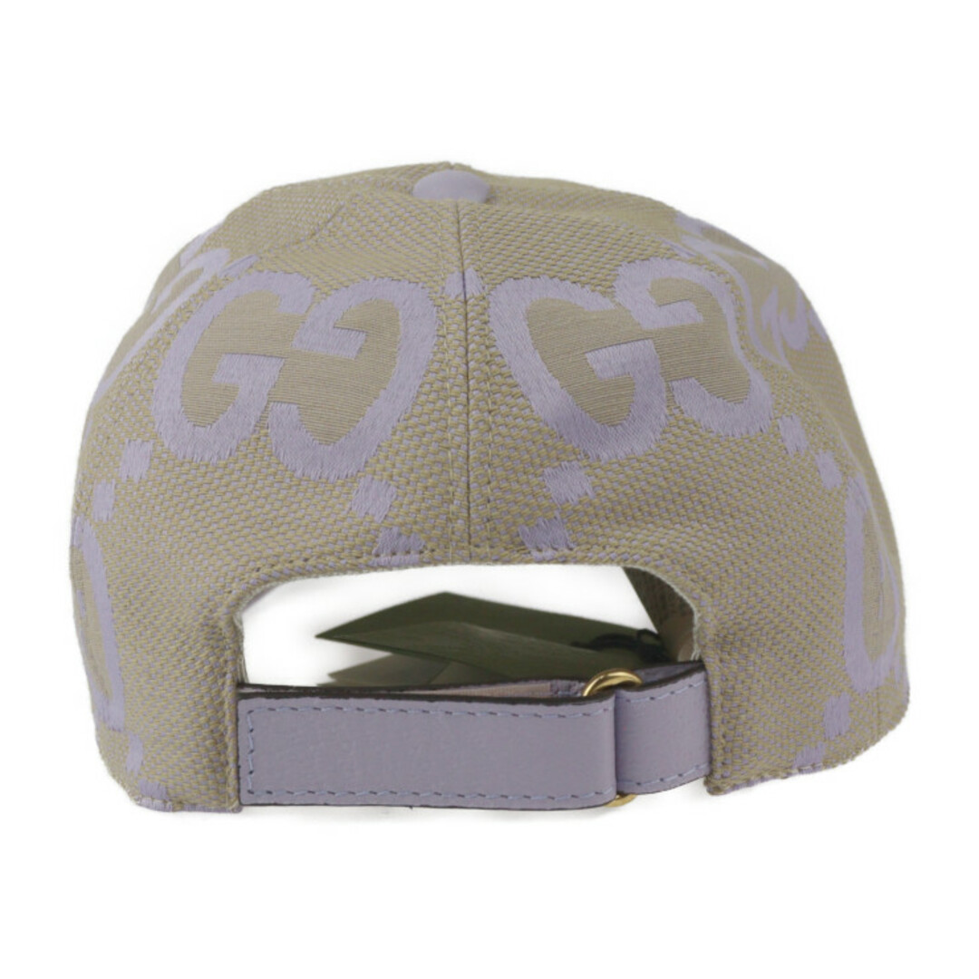 GUCCI(グッチ)のGUCCI グッチ ジャンボGG ベースボールキャップ キャップ 735011 キャンバス レザー  ベージュ系 ライトパープル系  帽子 S 56cm【本物保証】 レディースの帽子(キャップ)の商品写真