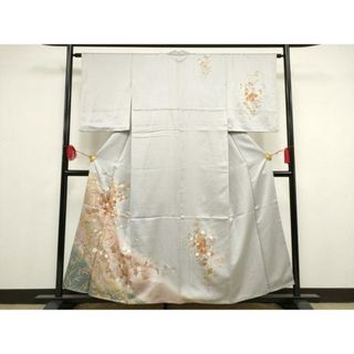 平和屋着物■訪問着　短冊花文　暈し染め　金彩　三越扱い　正絹　逸品　AAAU2619ma(着物)