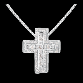 【N002】ネックレス　メンズ　ゴールド　シルバー　クロス　おしゃれ　アクセサリ(ネックレス)
