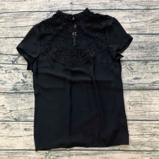 エイチアンドエム(H&M)のエイチアンドエム　ブラックレース　半袖　トップス　レーシートップス　H&M(カットソー(半袖/袖なし))