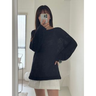 送料込 Saturday / lip neck summer knit(ニット/セーター)