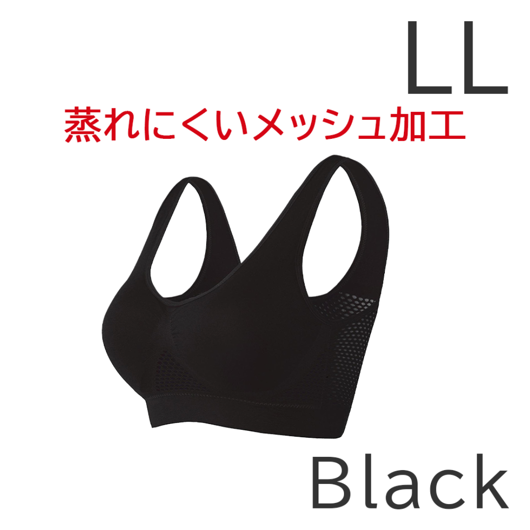 VIAGE(ヴィアージュ)の【新品未使用】リシェルNight U Bra ナイトブラ メッシュ LLサイズ黒 レディースの下着/アンダーウェア(ブラ)の商品写真