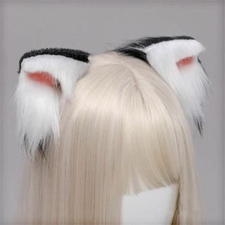 猫耳ヘアクリップ 毛皮 猫のヘアピン コスプレ ピン 猫耳 ハロウィン コスプレ(アクセサリー)