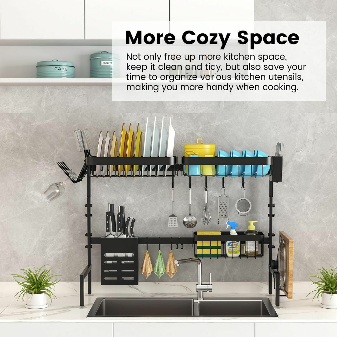 伸縮式 水切りラック 省スペース キッチンアクセサリー