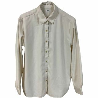 ユニクロ(UNIQLO)のユニクロ UNIQLO 長袖シャツ アイボリー M レディース 白(シャツ/ブラウス(長袖/七分))