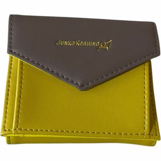 コシノジュンコ 三つ折り 財布 グレー イエロー コンパクト コインケース(財布)