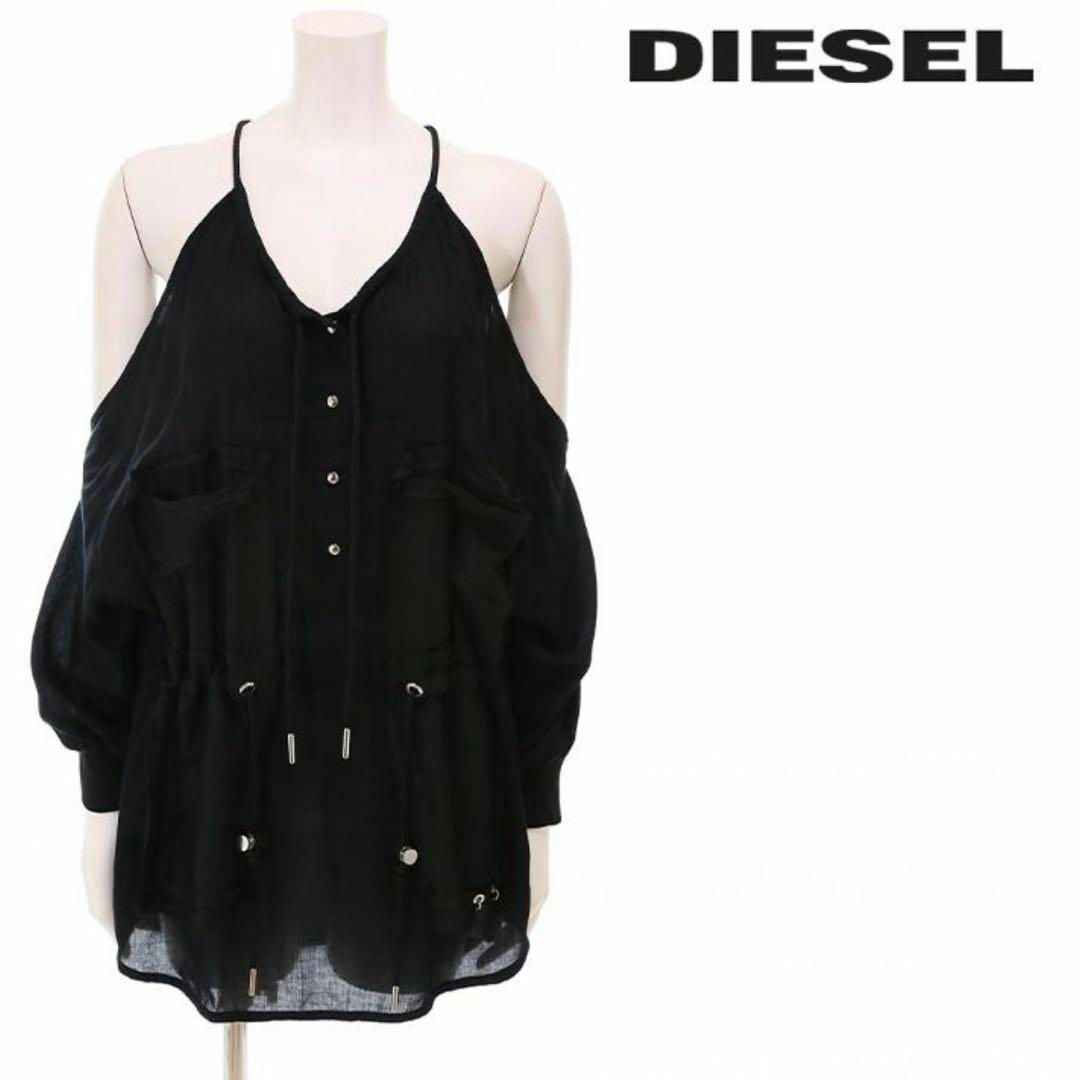 芸能人愛用のおすすめ最新情報 DIESEL - ディーゼル ブラック ノースリーブ チュニック XSの トップス