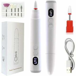 電動ネイルマシン ネイルオフ LEDライト付き コードレス 甘皮処理 爪研ぎ(ネイルケア)