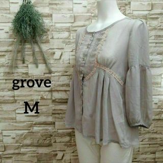 grove - grove クローブ レディース 長袖 シャツ ブラウス レース Mサイズ 18