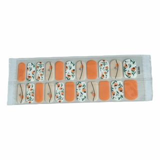 【新品未使用品】ネイルシール　花　フラワー　オレンジ　レディース　22枚(つけ爪/ネイルチップ)