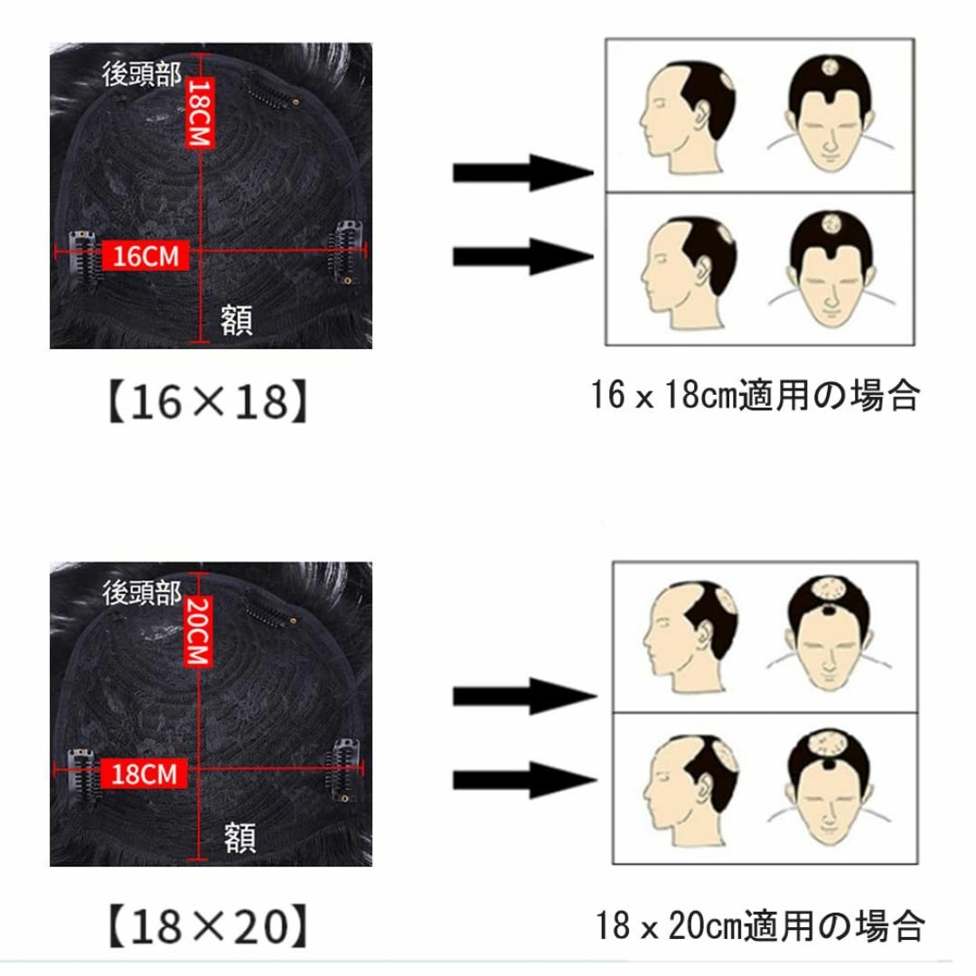 【サイズ:18*20cm】Sitengle 部分ウィッグ メンズ 頭頂部 人毛  その他のその他(その他)の商品写真