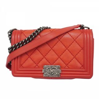 シャネル(CHANEL)の★最終価格★SALE【5fa0086】シャネル ショルダーバッグ ボーイシャネル/ワイルドステッチ チェーンショルダー レッド シルバー金具【中古】レディース(ショルダーバッグ)