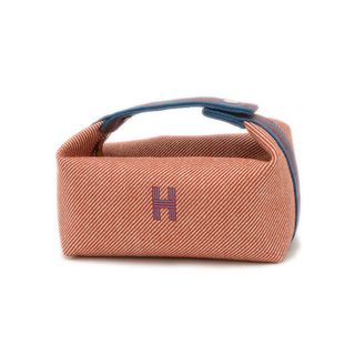 エルメス(HERMES)のエルメス ブリッドアブラックPM トワル オレンジ/ホワイト/ブルー/ブラウン(ポーチ)