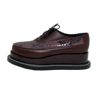 ジルサンダー(JIL SANDER)のJILSANDER(ジルサンダー) シューズ レディース - ボルドー×ダークブラウン アウトソール張替済 レザー(その他)