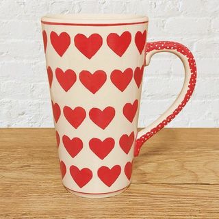 ポーリッシュポタリーポーランド食器◆トールマグカップ450mlハート柄(食器)