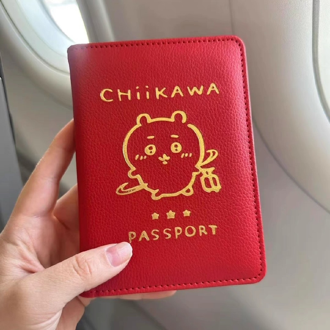 ちいかわ パスポートケース レッド レディースのファッション小物(パスケース/IDカードホルダー)の商品写真