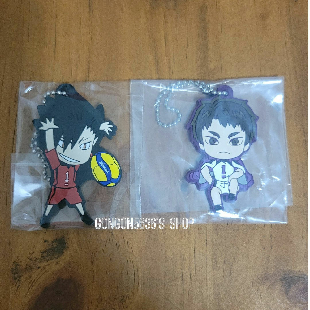 ハイキュー!!黒尾鉄朗&牛島若利 ラバーマスコット エンタメ/ホビーのおもちゃ/ぬいぐるみ(キャラクターグッズ)の商品写真