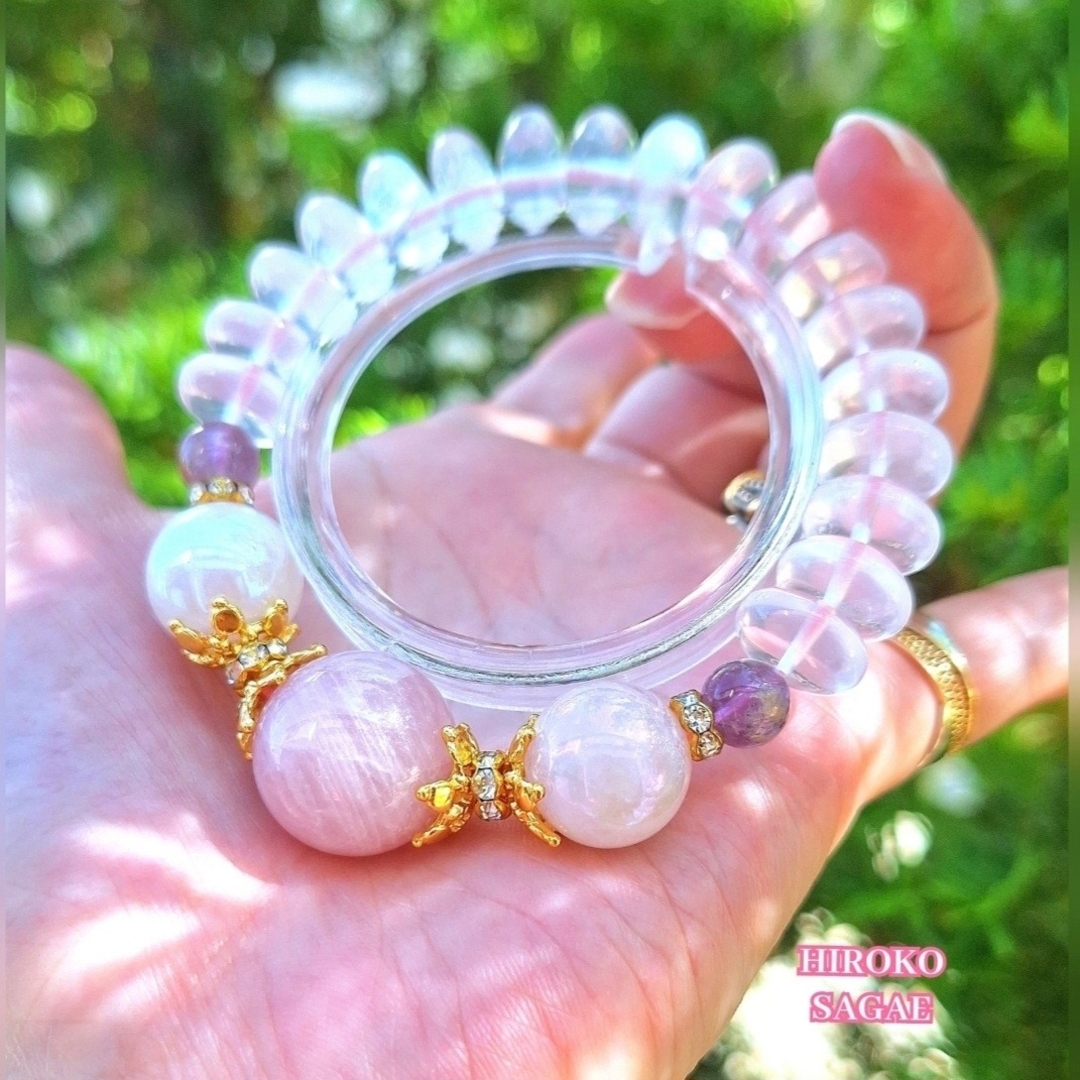 大玉♡恋愛成就のお守り♡ ローズクォーツとアクアマリン