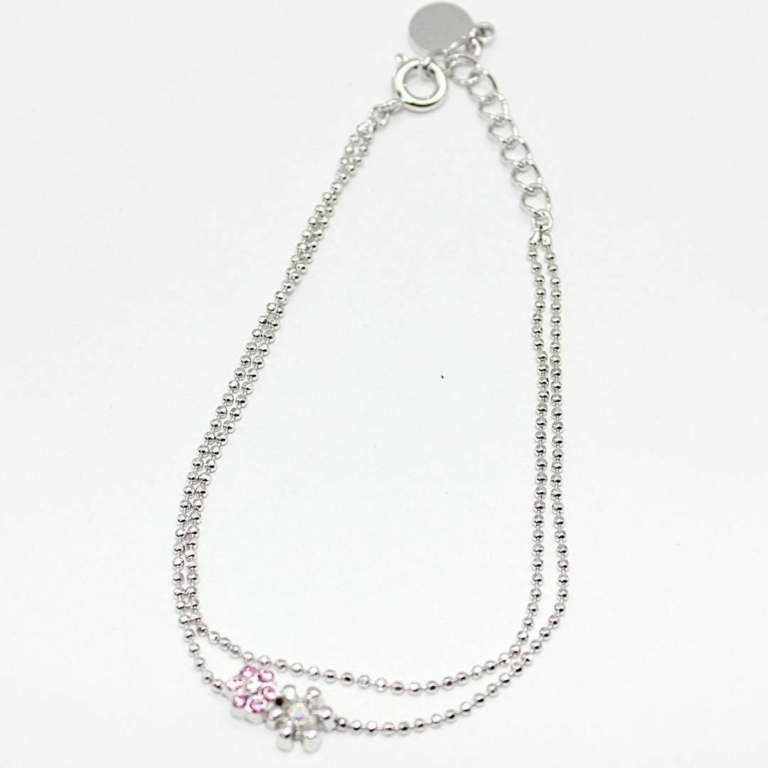 Courreges(クレージュ)の美品 Courreges クレージュ フラワー ストーン シルバー ブレスレット レディースのアクセサリー(ブレスレット/バングル)の商品写真