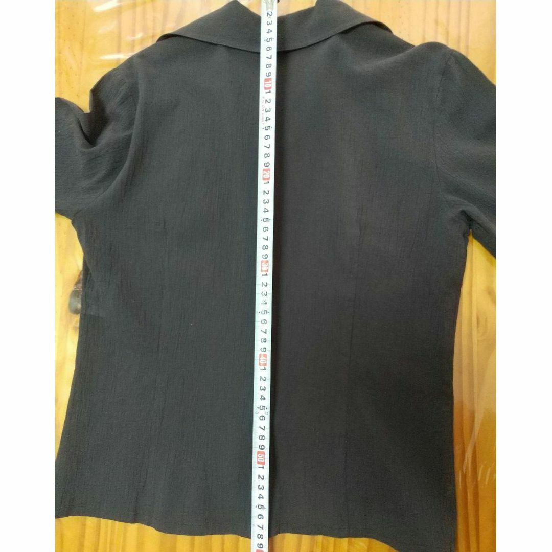 【GERARD DAREL 】ダークグレー 半袖　オープンカラーシャツ　11号 レディースのトップス(シャツ/ブラウス(半袖/袖なし))の商品写真