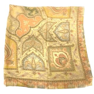 エトロ(ETRO)のETRO スカーフ ストール シルク ペイズリー 総柄 イエロー マルチカラー(バンダナ/スカーフ)