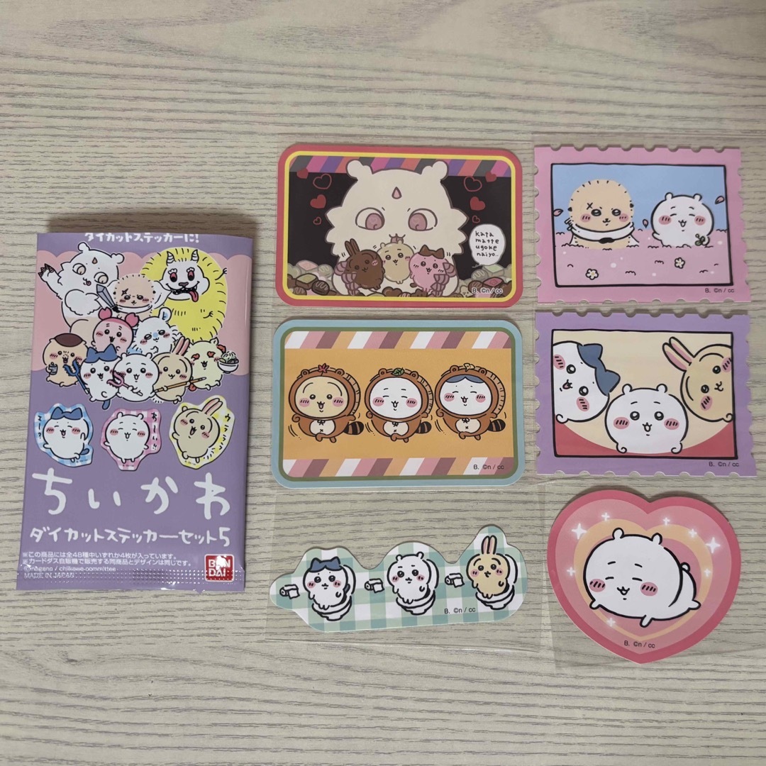 ちいかわ(チイカワ)のちいかわ ダイカットステッカー5 ハチワレ うさぎ あのこ ラッコ エンタメ/ホビーのおもちゃ/ぬいぐるみ(キャラクターグッズ)の商品写真