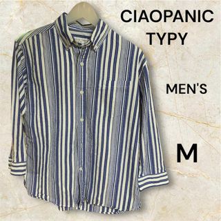 チャオパニックティピー(CIAOPANIC TYPY)のCIAOPANIC TYPY ストライプコットンシャツ Mサイズ メンズ 爽やか(シャツ)