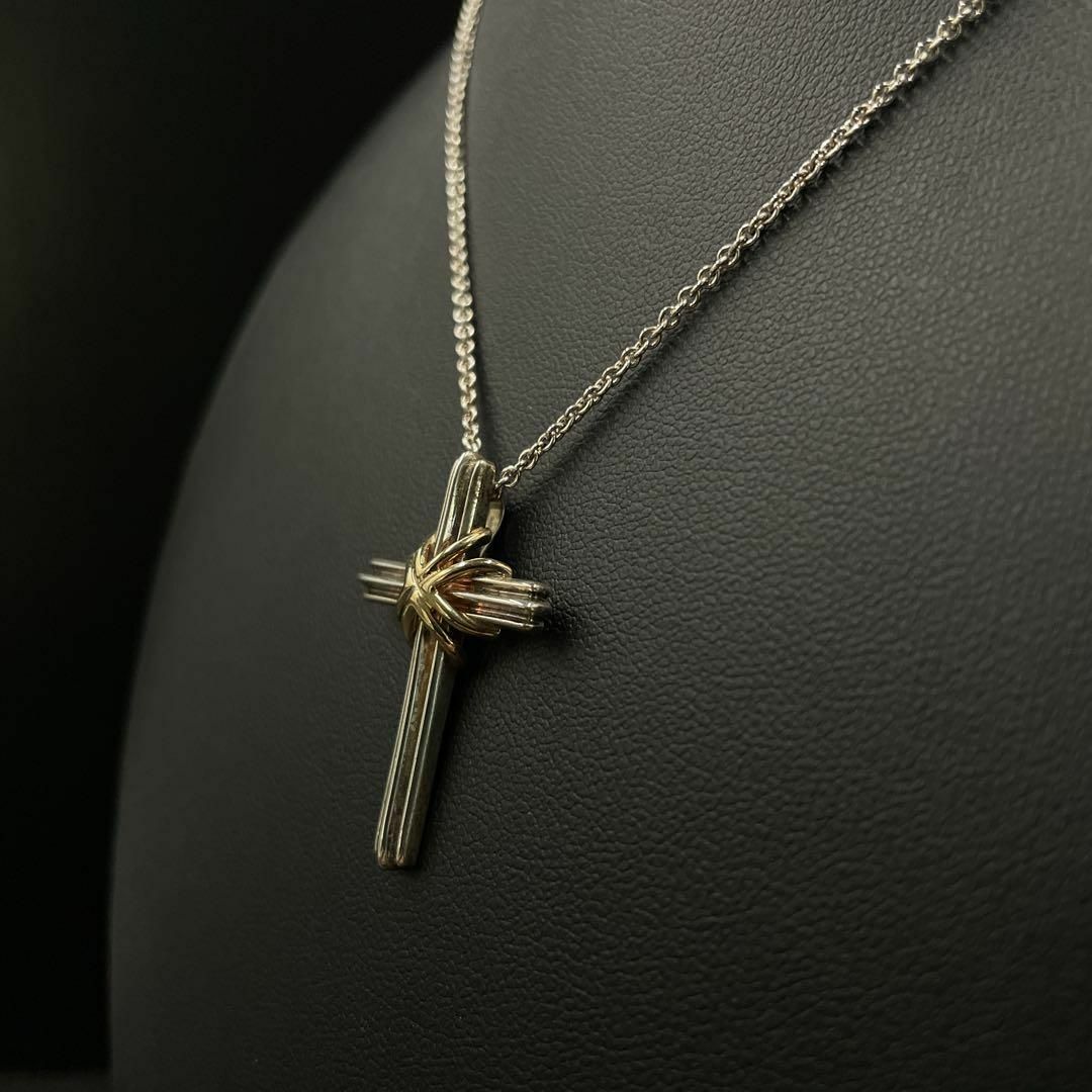 オールド　ティファニー ネックレス シグネチャー クロス コンビ　 K18YG Tiffany & Co. - ティファニー ネックレス シグネチャー クロス