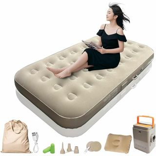 エアーベッド キャンプ用品 エアーマット 電動ポン(寝袋/寝具)