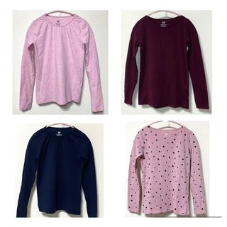 エイチアンドエム(H&M)のH&M オーガニックコットン 長袖 Tシャツ 4着セット 難有  134 140(Tシャツ/カットソー)