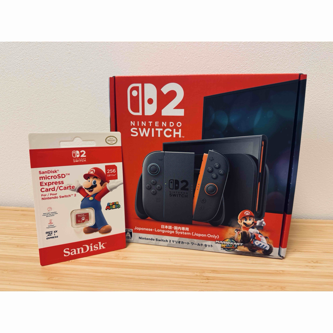 Nintendo Switch(ニンテンドースイッチ)のSwitch2 マリオカートセット(日本語版)+公式SanDisk SDカード エンタメ/ホビーのゲームソフト/ゲーム機本体(家庭用ゲーム機本体)の商品写真
