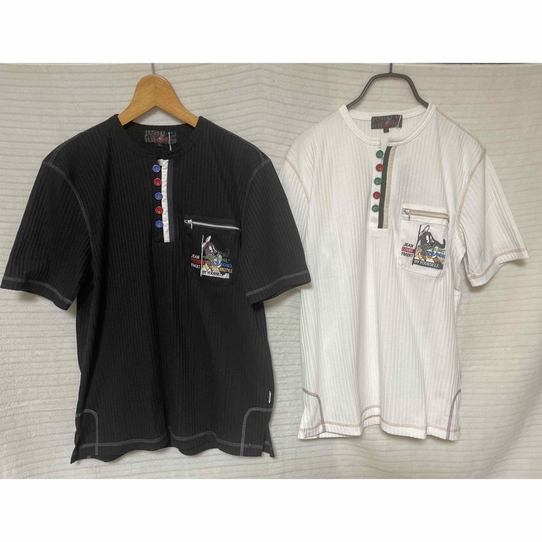 JEAN LOUIS FRADET サイズM.L Tシャツ（黒・白）新品 メンズのトップス(Tシャツ/カットソー(半袖/袖なし))の商品写真