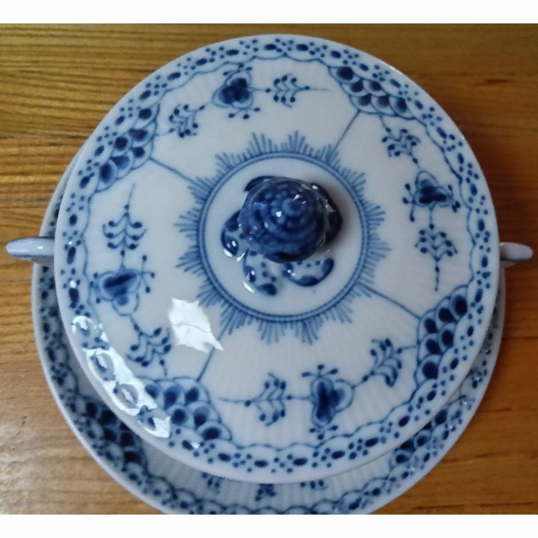 ROYAL COPENHAGEN(ロイヤルコペンハーゲン)のロイヤルコペンハーゲン　BF　ハーフレース 　スープカップ＆ソーサー インテリア/住まい/日用品のキッチン/食器(食器)の商品写真