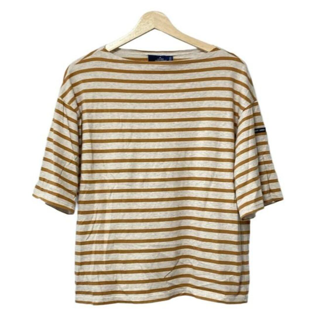 SAINT JAMES(セントジェームス)のSAINT JAMES(セントジェームス) 半袖Tシャツ サイズI42-44 レディース美品  - ベージュ×ブラウン ボーダー レディースのトップス(Tシャツ(半袖/袖なし))の商品写真