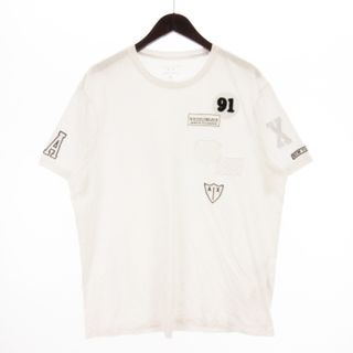 アルマーニエクスチェンジ(ARMANI EXCHANGE)のアルマーニエクスチェンジ Tシャツ カットソー 半袖 ワッペン 白 XL(Tシャツ/カットソー(半袖/袖なし))
