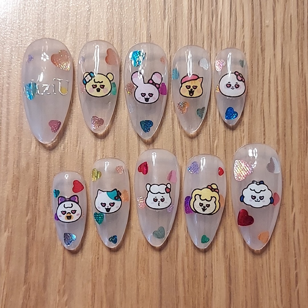 「101」地雷 量産型 韓国 ネイルチップ ハンドメイドのアクセサリー(ネイルチップ)の商品写真