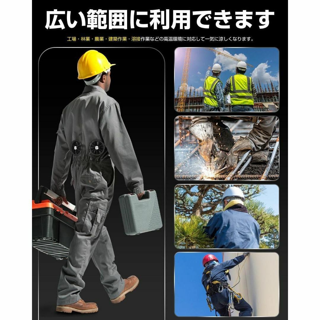 Bulonchi] 空調作業服 ファンバッテリーセット 2025暴風ファン 3