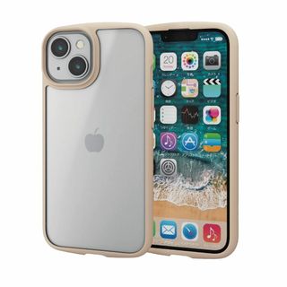 エレコム iPhone 14 / 13 ケース カバー 背面ガラス マット加工 
