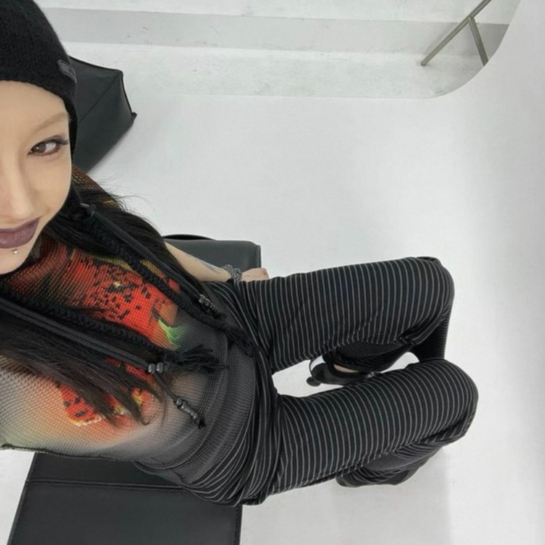 KAPITAL - FUZZYKON グラデーション ユリ ハイネックTシャツ ブラウス ストレッチ KAPITAL - FUZZYKON グラデーション ユリ ハイネックTシャツ