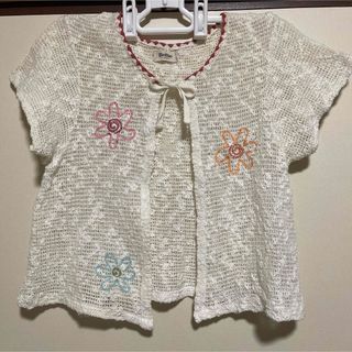 BeBe 花柄刺繍 カーディガン 150cm  透け感ニット　羽織(カーディガン)