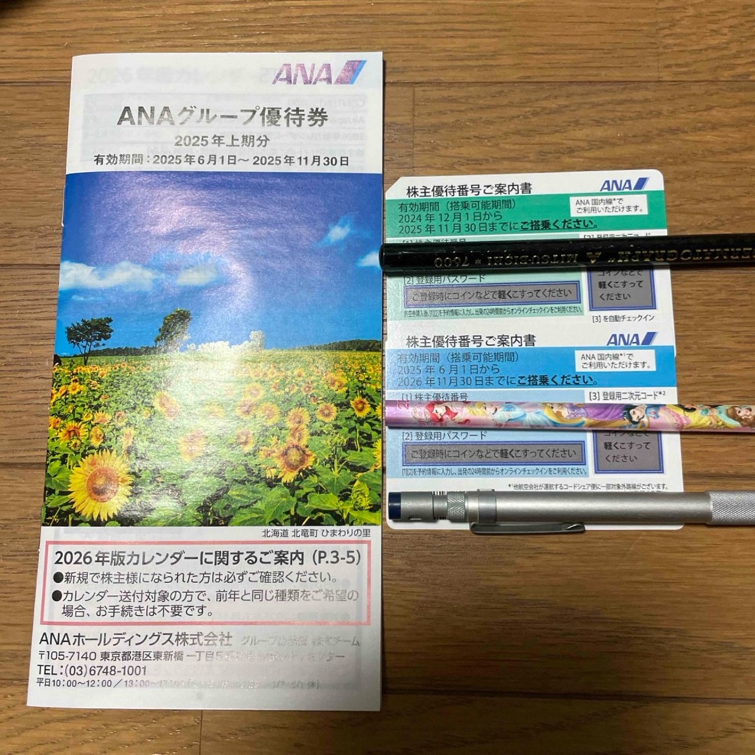 ANA(全日本空輸)(エーエヌエー(ゼンニッポンクウユ))のANA株主優待券 2枚セット チケットの優待券/割引券(その他)の商品写真
